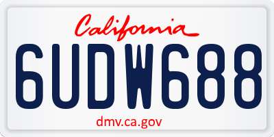 CA license plate 6UDW688