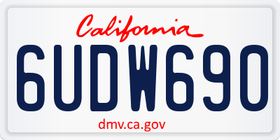 CA license plate 6UDW690