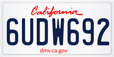 CA license plate 6UDW692