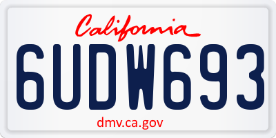 CA license plate 6UDW693