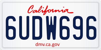 CA license plate 6UDW696
