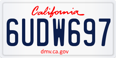 CA license plate 6UDW697