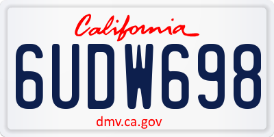 CA license plate 6UDW698