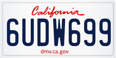 CA license plate 6UDW699