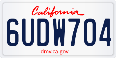CA license plate 6UDW704