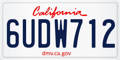 CA license plate 6UDW712