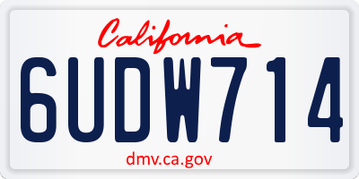 CA license plate 6UDW714