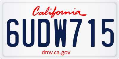 CA license plate 6UDW715