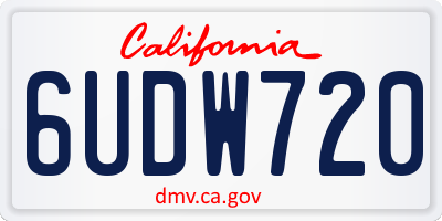 CA license plate 6UDW720
