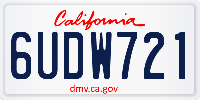 CA license plate 6UDW721