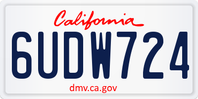 CA license plate 6UDW724