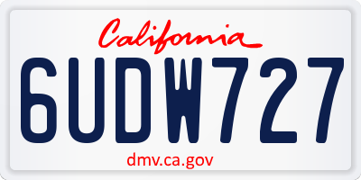 CA license plate 6UDW727