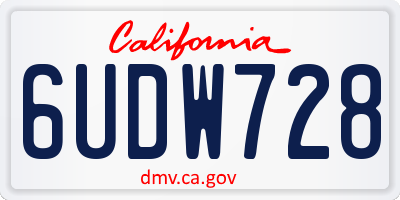 CA license plate 6UDW728