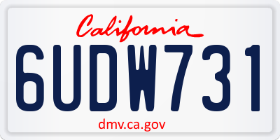 CA license plate 6UDW731
