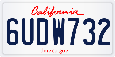 CA license plate 6UDW732