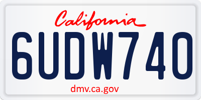 CA license plate 6UDW740