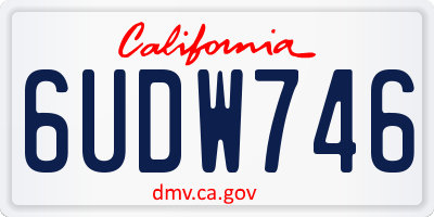 CA license plate 6UDW746