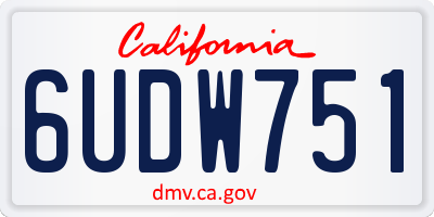 CA license plate 6UDW751