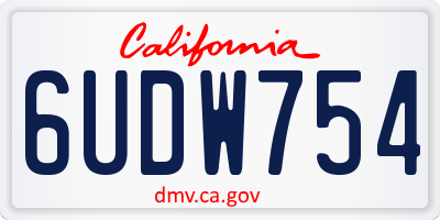 CA license plate 6UDW754