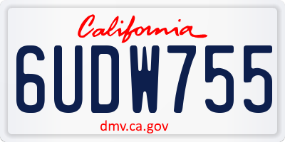 CA license plate 6UDW755