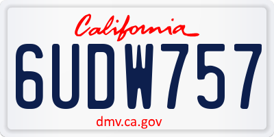 CA license plate 6UDW757