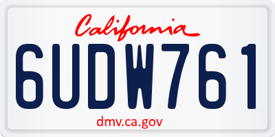 CA license plate 6UDW761