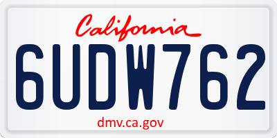 CA license plate 6UDW762