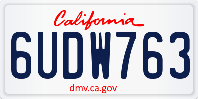 CA license plate 6UDW763
