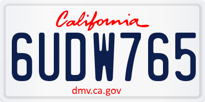 CA license plate 6UDW765
