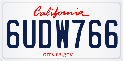 CA license plate 6UDW766