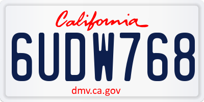 CA license plate 6UDW768