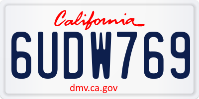 CA license plate 6UDW769