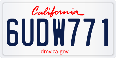 CA license plate 6UDW771