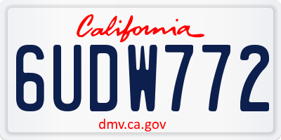 CA license plate 6UDW772