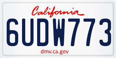 CA license plate 6UDW773