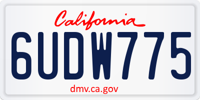 CA license plate 6UDW775