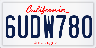 CA license plate 6UDW780