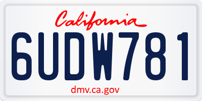 CA license plate 6UDW781