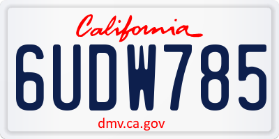 CA license plate 6UDW785