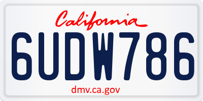 CA license plate 6UDW786