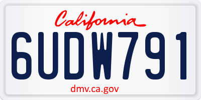 CA license plate 6UDW791