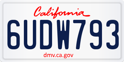 CA license plate 6UDW793