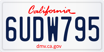 CA license plate 6UDW795