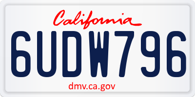 CA license plate 6UDW796