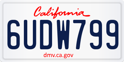 CA license plate 6UDW799