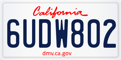 CA license plate 6UDW802