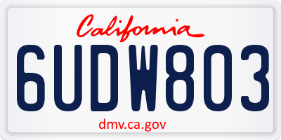 CA license plate 6UDW803