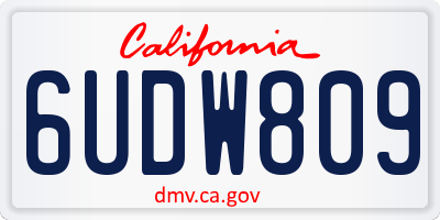 CA license plate 6UDW809