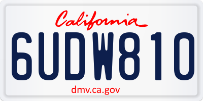 CA license plate 6UDW810