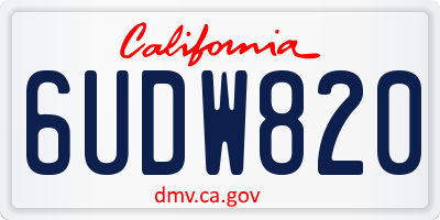 CA license plate 6UDW820